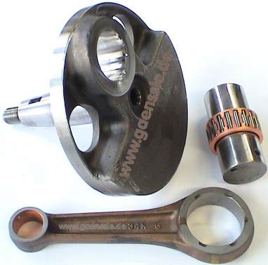 Rollengelagerte Kurbelwellen - Wange Zapfen Lager mit K�fig und Pleuel